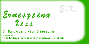 ernesztina kiss business card